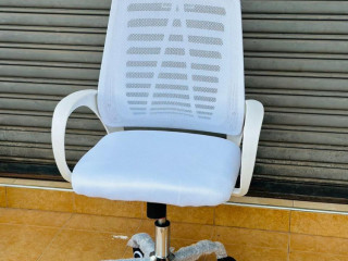 MODERN ZEEBRA MESH WHITE OFFICE CHAIR WITH HEADREST